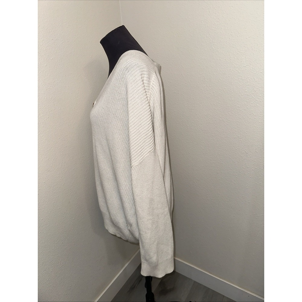 Hudson Women's White Cotton Cardigan, Size XXL Knit‎ Button Up - Picture 3 of 6